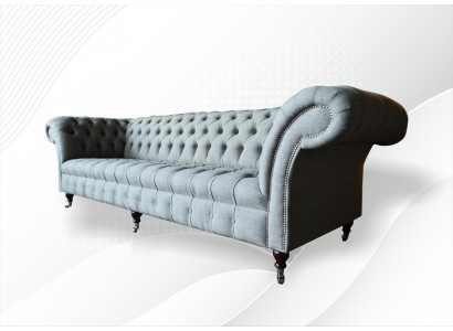 xxl Velká pohovka Chesterfield 265 cm čalouněné pohovky 4místná textilní moderní
