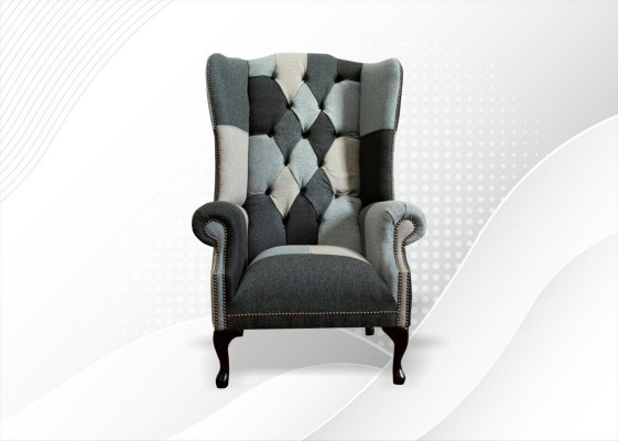 Luxusní potah Klasický křeslo Chesterfield 1 místný vysoký křeslo Nový