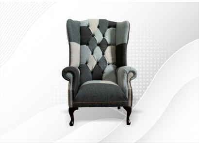 Luxusní potah Klasický křeslo Chesterfield 1 místný vysoký křeslo Nový