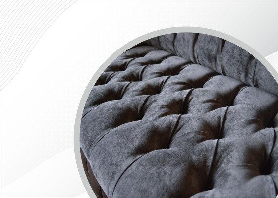 Chesterfield 3místná pohovka do obývacího pokoje potahová souprava látková tkanina.