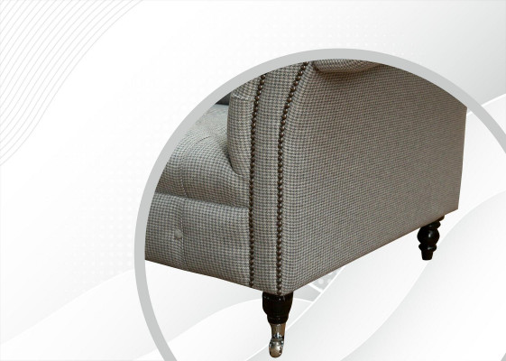 Chesterfield 3místná designová pohovka, sedací souprava, textilní pohovka