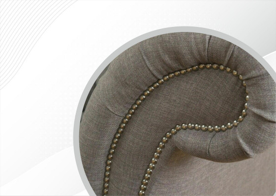 Šedá pohovka Chesterfield Sofa z potahové látky kůží Potah pohovky Samt Garnitur