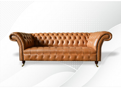 Chesterfield Design Luxus Pohovka gauč Sedačka Textilie Opatření Kůže.