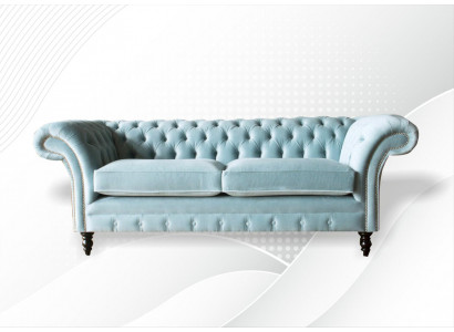 Chesterfield Pohovka potah kůže 3místná klasická pohovka