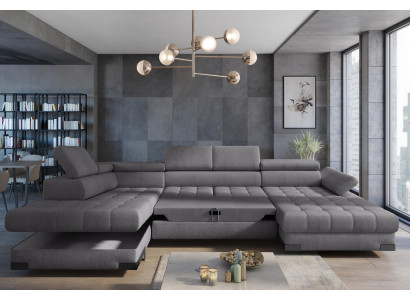 Pohovka textilkožené rohové sedací soupravy skříň nový design U-čtvercový rohový gauč s funkcí lůžka