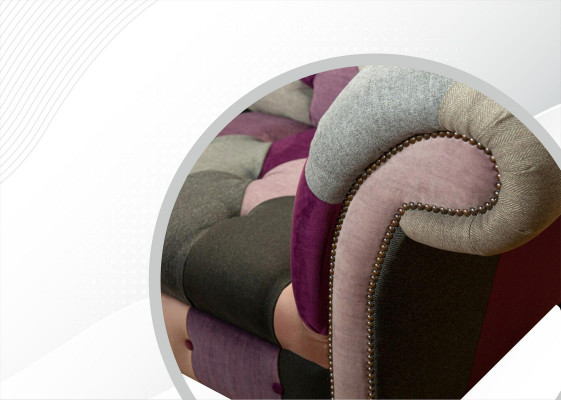 Chesterfield 3místná sedací souprava Designérský nábytek Nový Moderní Design Textilní Obývací pokoj Sedací soupravy