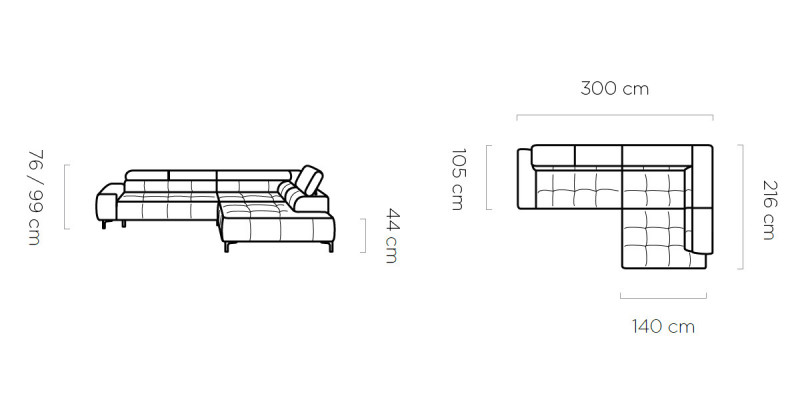 Rohová sedací souprava L-sofa obývací krajina čalounění multifunkční design moderní textilní