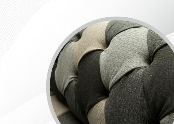 Chesterfield Vícebarevná sedací souprava 3místná Pohovka Design Couchenčásté textilního potahu