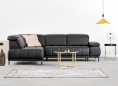 Design polštář Moderní kožená lůžková funkce Šedý látkový rohový gauč L-tvarový gauč