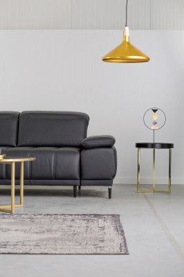 Design polštář Moderní kožená lůžková funkce Šedý látkový rohový gauč L-tvarový gauč