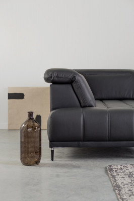 Design polštář Moderní kožená lůžková funkce Šedý látkový rohový gauč L-tvarový gauč