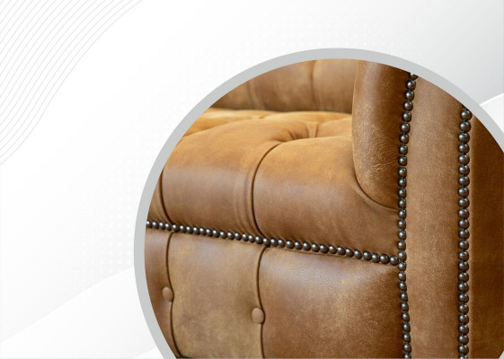 Chesterfield 4místná pohovka v světlé hnedé barvě moderního designu z kůže Kreativní nábytek.