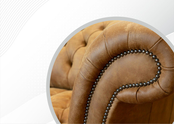 Chesterfield 4místná pohovka v světlé hnedé barvě moderního designu z kůže Kreativní nábytek.