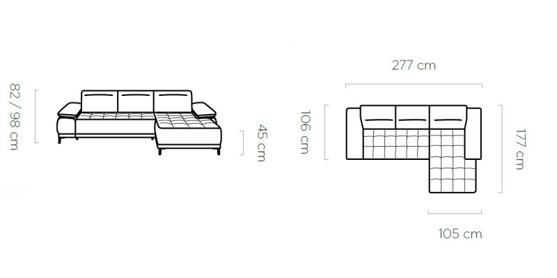 Ecksofa Pohovka Multifunkce Design Pohovka Tkanina Textil L-Forma Pohovka Židle Do obývacího pokoje