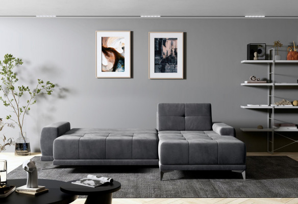 Ecksofa Sofa Pohovka Potah kůže Rozkládací Dvojdílná Souprava Nová Designová obývací stěna