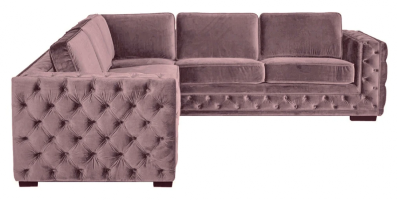 Rohová sedačka Rosa samet, sedací souprava, rohová pohovka, čalouněná, starorůžová, nábytkový design