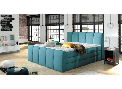 Boxspringová postel Modrá 180x200 Ložnice Textilie Hotelová Postel Dizajn