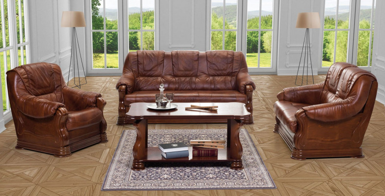 Pohovka Rozkládací pohovka Designer 3-sedadlová pohovka s lůžkovou funkcí souprava garnitur Kožená pohovka