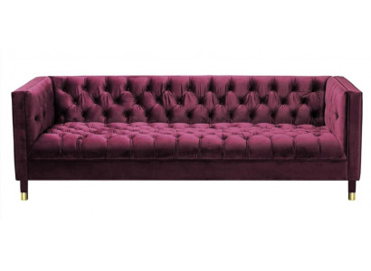 Burgund třísedák látková obývací souprava design pohovka polštářová sofa Chesterfield nová.