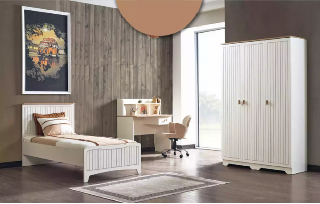 Moderní kompletní dětský pokoj Luxus dětský pokoj set 3 kusy bílý
