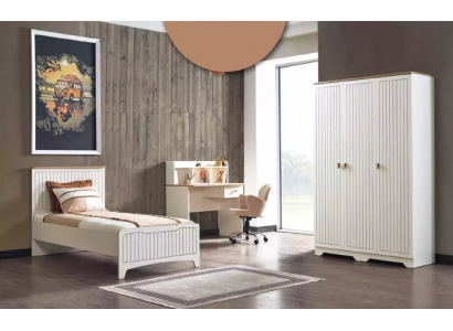 Moderní kompletní dětský pokoj Luxus dětský pokoj set 3 kusy bílý