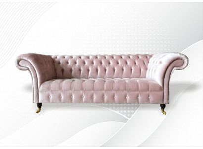 Chesterfield 3místná růžová kreativní pohovka Nový moderní design obývacího pokoje