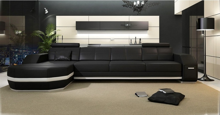 Elegant relaxovat Nová L-foveosnová pohovka s prémiovým kůženým potahem