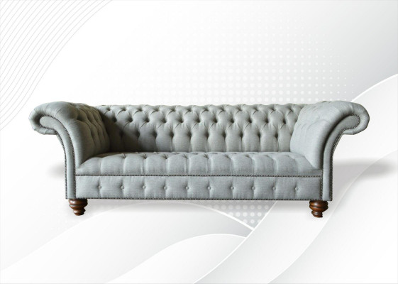 Chesterfield 3místná obývací souprava Moderní Světle Šedá Pohovka Nové Kreativní Tkaniny