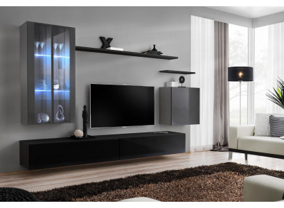 Garnit rtv Set 7 dílů. Obývací stěna TV komoda Vitrína Nástěnná skříň Design Nový.