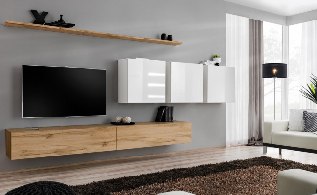 Kompletní set obývací stěny Moderní TV stojan Sideboard Design stěna Regál