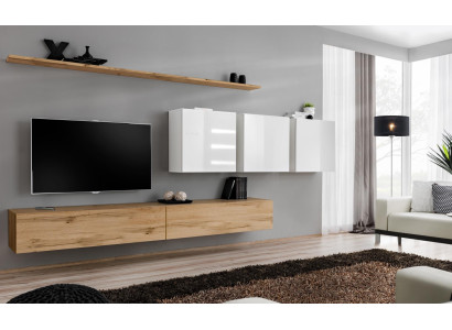 Kompletní set obývací stěny Moderní TV stojan Sideboard Design stěna Regál