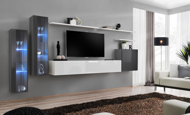 Kompletní stěnná jednotka TV stojan na stěnu Regál na zeď Luxusní skříň na zeď Zařízení designéra