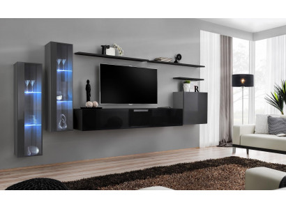 Návrhářská černá obývací stěna komoda stojan na televizi luxusní sestava