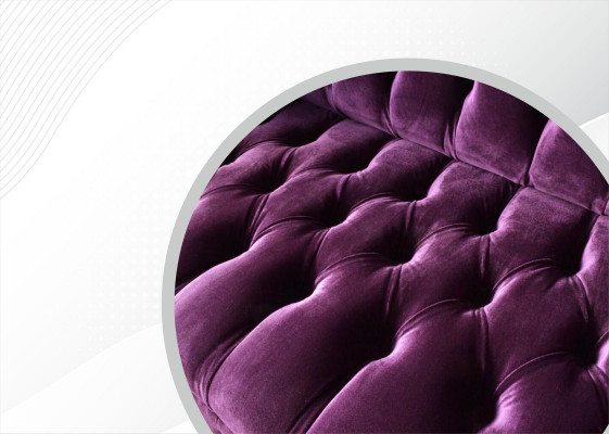 Chesterfield 3místná Violett látková designová pohovka tapicírovaná sedačka nová textilní.