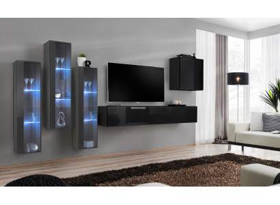 Designer stěnový nábytek zařízení ze dřeva moderního obývacího pokoje