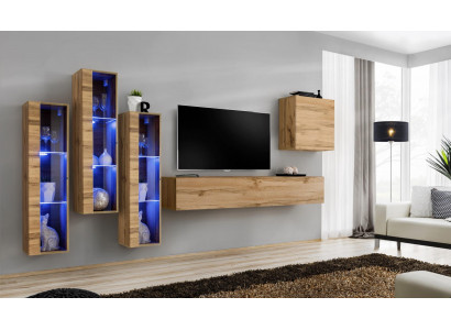 Obývací nábytek lesklý povrch obývací zeď TV stojan sada luxusní styl designér