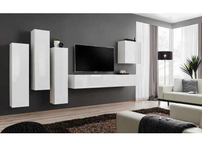 Obývací pokoj sestava luxusní bílá stěnná skříň dřevěný nábytek TV stojan