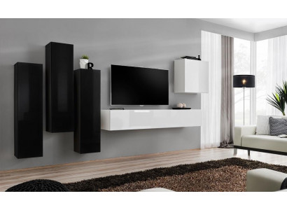 Obývací sestava kompletní sada nábytku z dřeva TV stojan - Wohnzimmer Garnitur Wohnwand Komplett Set Lowboard TV-Ständer Holz Möbel