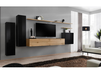 Kompletní 7dílná stěnová skříň obývací stěna obývací pokoj luxusní zařízení moderní nábytek
