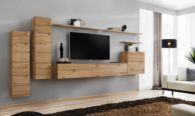 Braun stěnový stojan obývací pokoj nábytek Moderní police na zeď Designérský styl Nový TV stojan