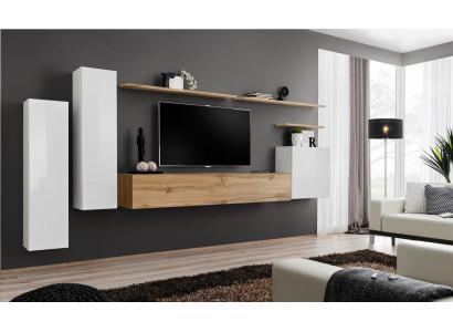 Designer living room wall shelf set 7 pcs luxury modern living room furniture