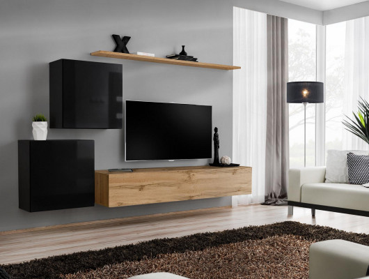 Moderní nová stěnová skříň Sideboard hnědá designový nábytek do obývacího pokoje ze dřeva stěnná skříň