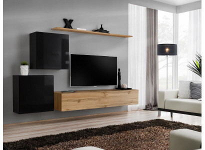 Moderní nová stěnová skříň Sideboard hnědá designový nábytek do obývacího pokoje ze dřeva stěnná skříň