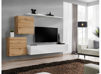 Obývací pokoj set 4ks police Konzolová skříň Stěnná jednotka 2x stěnná skříň Design Nový