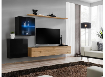 Vysoký lesk stěnná skříň obývací stěna designér luxus sada stěnná police nábytek.
