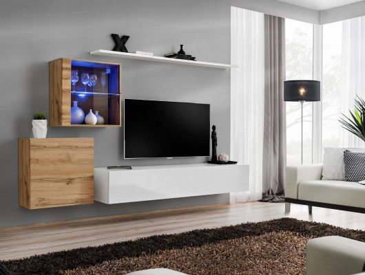 Design Luxus Obývací stěna Police Skříň Vitrína Regály Obývací pokoj Zařízení