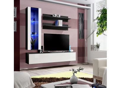 Obývací pokoj stěnová jednotka regál na zeď televizní skříň visící vitrína polička dřevěný nábytek nový