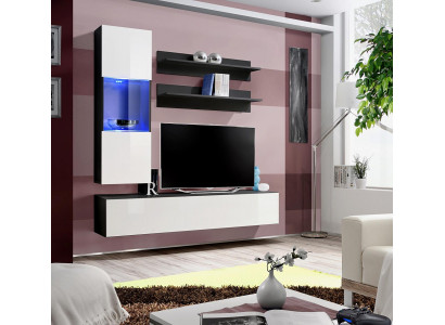 Žijící stěna Set 4 kusy. Kompletní obývací pokoj TV stojan polička Luxus Moderní Nový