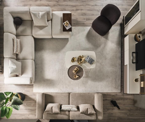 Bežová rohová sedačka Luxus L-Form Couch Designer Křeslo Luxusní nábytek pro obývací pokoj