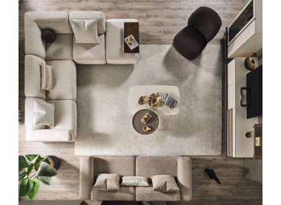 Bežová rohová sedačka Luxus L-Form Couch Designer Křeslo Luxusní nábytek pro obývací pokoj